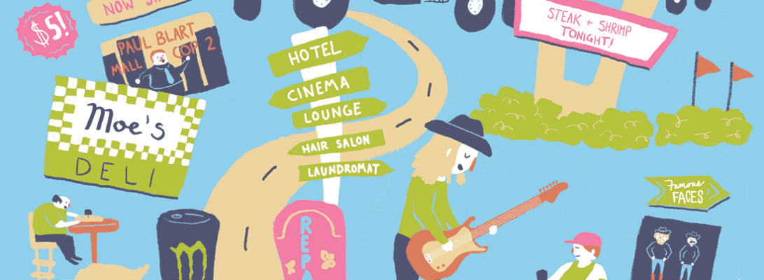 Disneyland for Truckers digital illustration Erika Schnatz