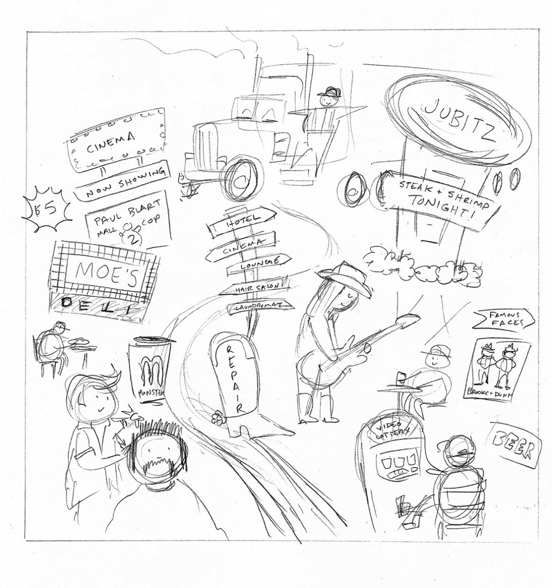 Disneyland for Truckers sketch Erika schnatz