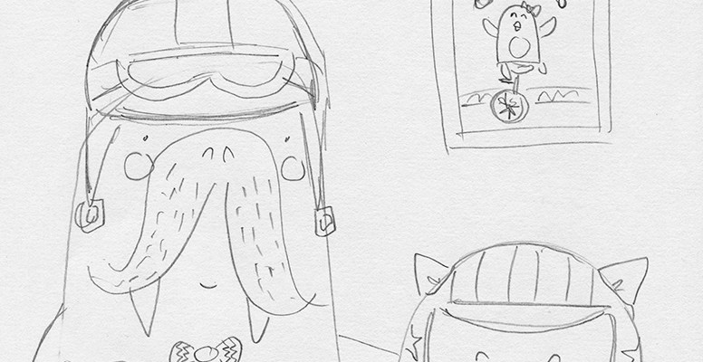 Gentleman Walrus Sketch Erika Schnatz