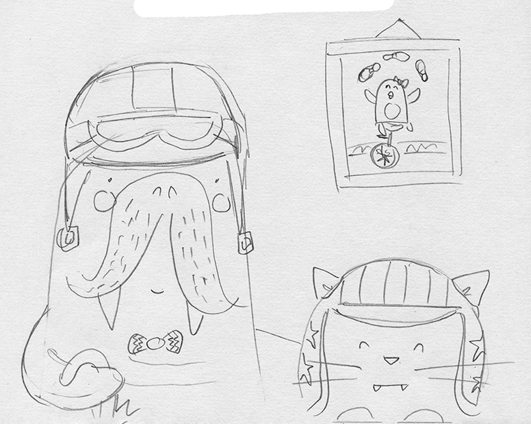 Gentleman Walrus Sketch Erika Schnatz