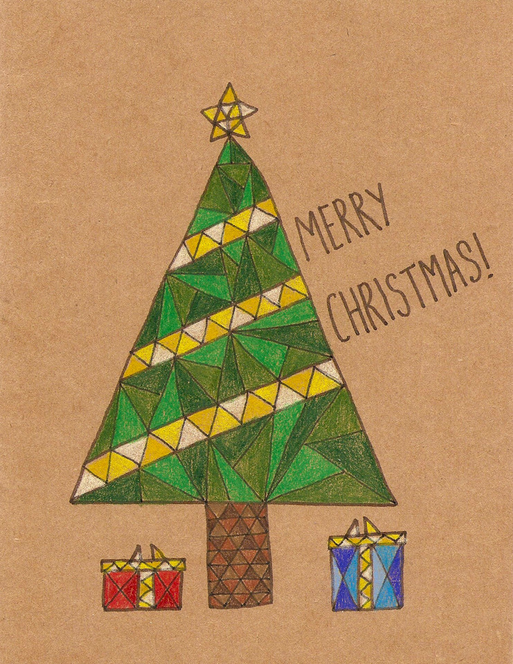 Geometric Tree Card Erika Schnatz