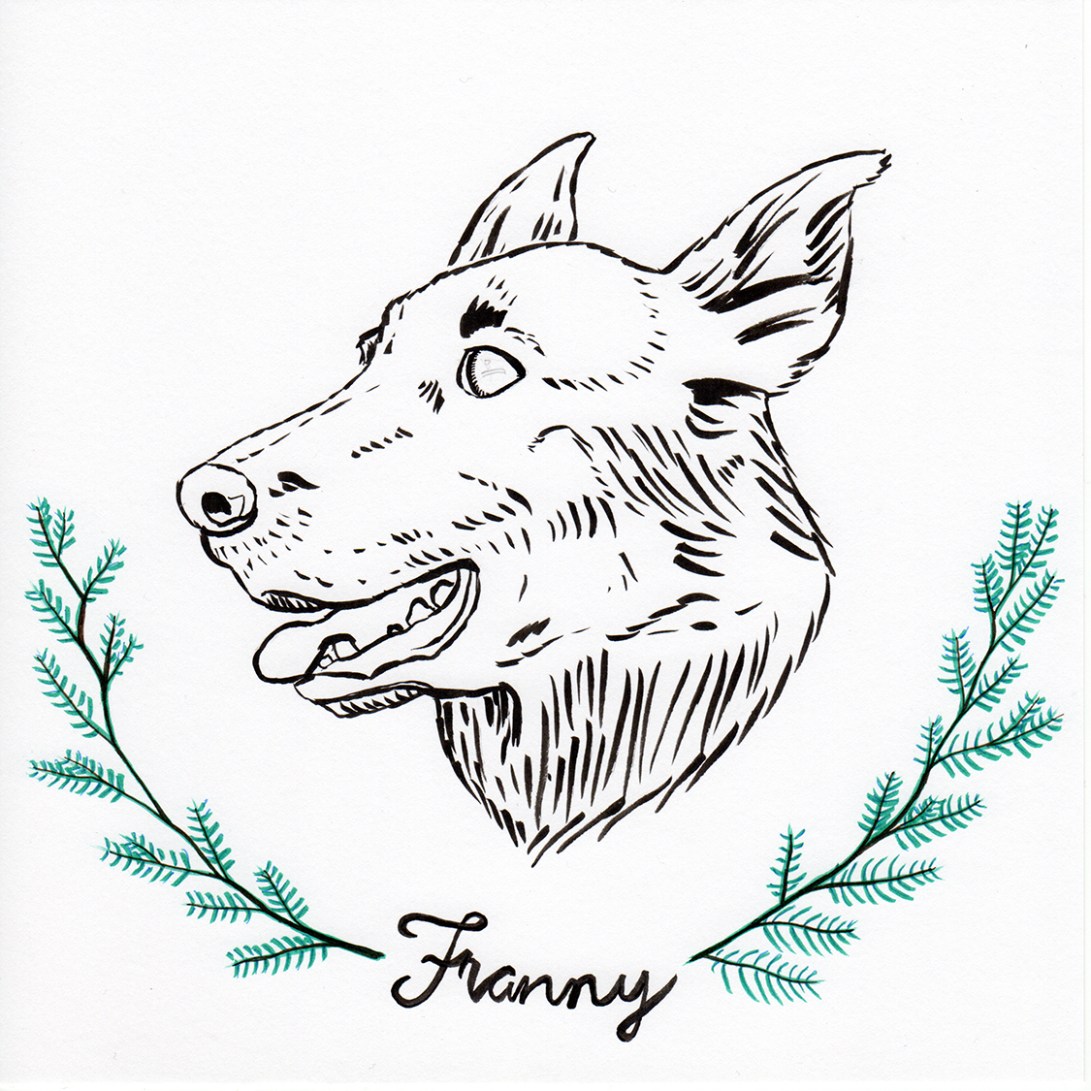 B&W portrait line art